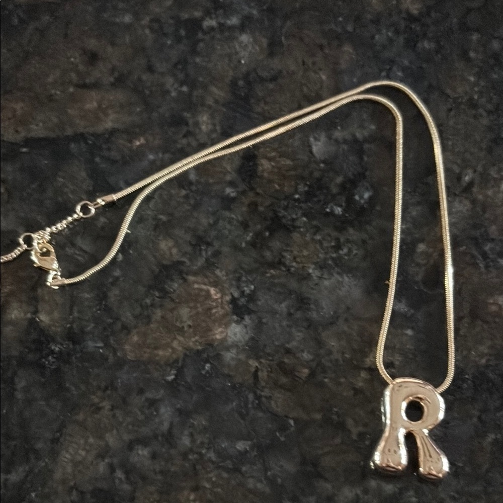 Anthropologie Serefina Gold Tone Initial Pendant Necklace R